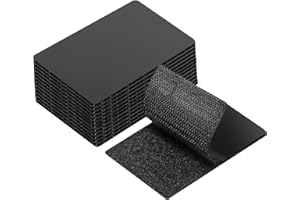 GDSZ LAERSI 10 Sets Double Sided Tape Heavy Duty Black Hook and Loop Tape, 4x6Inch Adhesive Strips – Secure Mounting for Rug Poster Industrial Mirror Hanging Couch Cushion Wall, Indoor & Outdoor Use