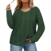 RITERA Plus Size Womens Tops Cable Knit Sweaters Casual Long Sleeve Lightweight Pullover Sweater Tops XL-5XL