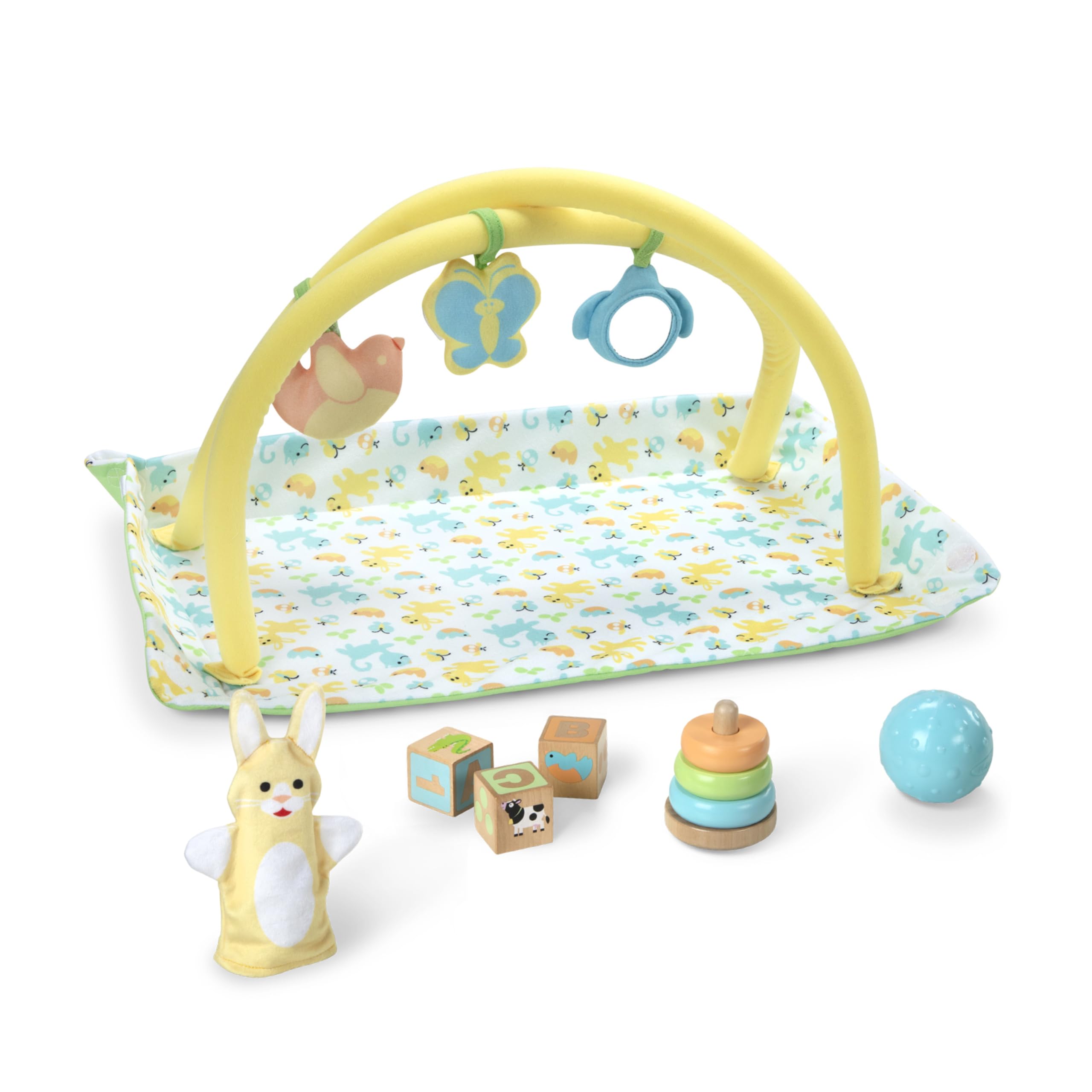 Melissa & Doug Mine to Love Toy Time Play Set for Dolls (16 Pieces, Activity Gym, Stacker, Blocks, More)