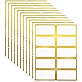 20 Sheets Printable Shipping Labels Matte White with Metallic Gold Border, Writable Printable Adhesive Sticker Blank Shipping Labels(10 Pieces/Sheet,2 x 4 Inch)