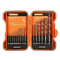 COMOWARE 15Pcs Drill Bit Set (1/16"-3/8"), M35 HSS