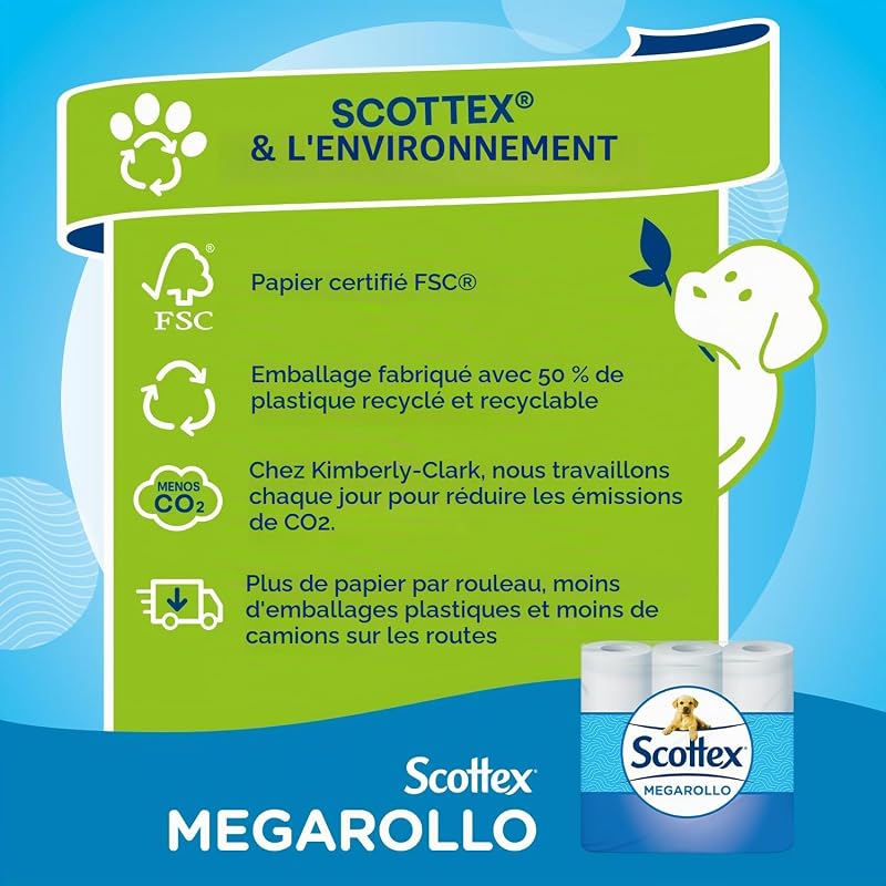 Papier hygiénique Megarollo - 48 rouleaux (Lot de 4 (12 unités))