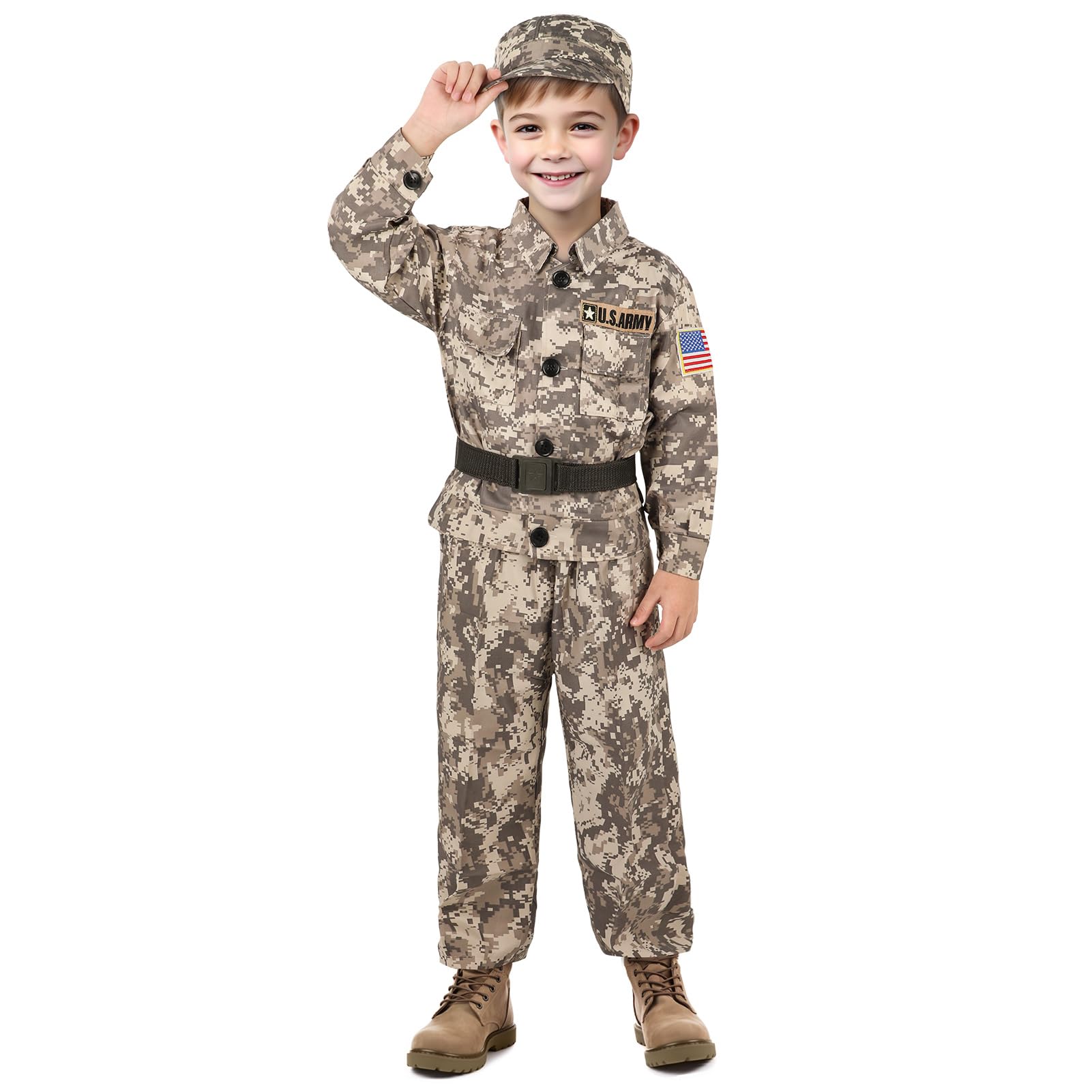 Photo 1 of GIFTINBOX Army Costume for Kids, Soldier Military Costumes for Boys