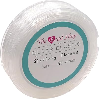 The Bead Shop Clear Elastic String 1mm x 50m Bracelet Making
