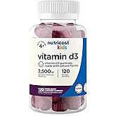 Nutricost Kids Vitamin D3 Gummies 2,500 IU (62.5mcg), 120 Gummies - Mixed Berry Flavored