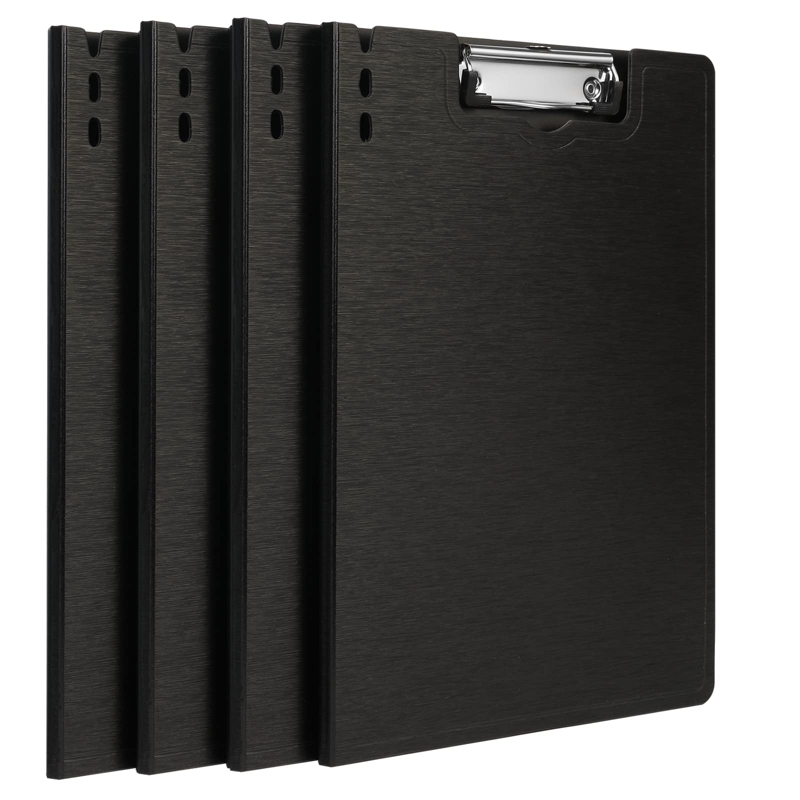 BOMKEE A4 Clipboard Fclipboard with coverolder Foldover, Clipboards File Folder Flip Writing Pad Profile Clips PVC Fold Over Clip Boards Form Organizer for Business, Office, School, Hospital (4 Pack)
