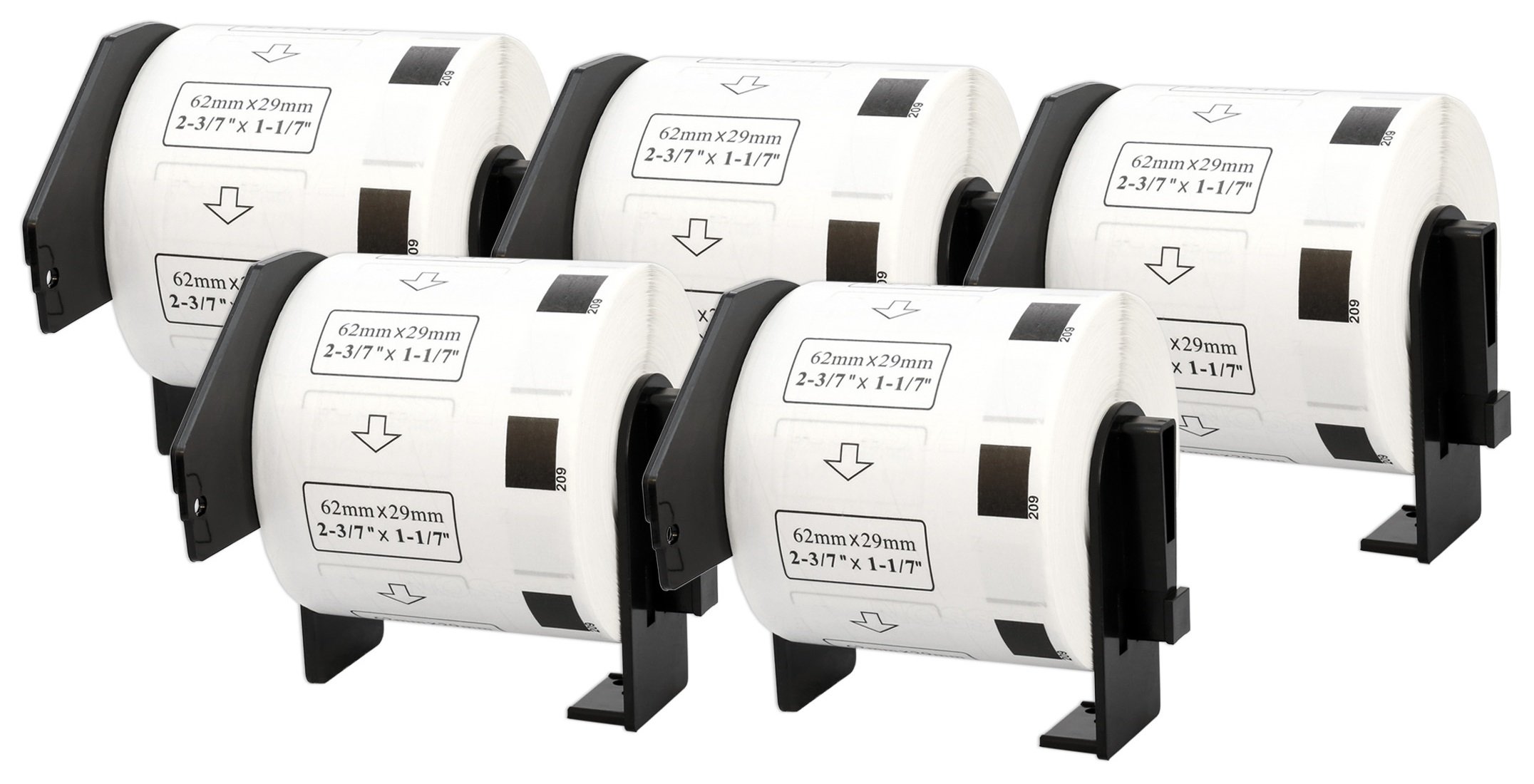 5 Compatible Rolls DK11209 DK-11209 29mm x 62mm Address Labels for P-Touch QL-500 QL-550 QL-560 QL-570 QL-700 QL-800 QL-810W QL-820NWB QL-1050 QL-1060N QL-1100 QL-1110NWB (800 Labels per Roll)