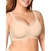 OEAK Womens Wireless Bras V Mesh Comfortable Bralette Supportive Tshirt Bra No Underwire Seamless Push Up Everyday Bras