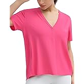 THE GYM PEOPLE Women's Loose Fit Workout T-Shirts V Neck Short Sleeve Running Yoga Lounge Tee Tops