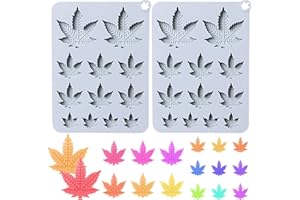 Leaf Silicone Mold Trays, 2Pcs Nonstick Silicone Pot Leaf Mold, Maple Leaf Chocolate Molds for Baking Gummy Candy Soap Wax Me