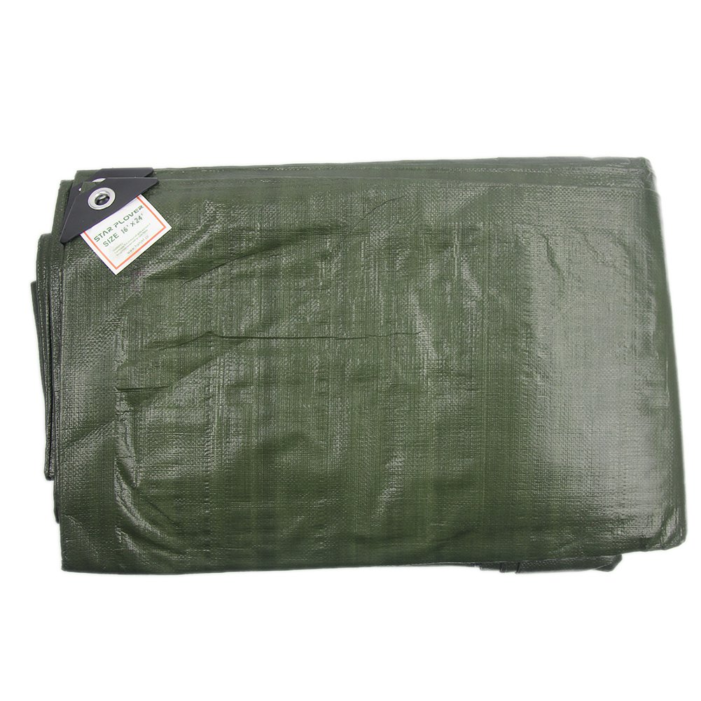 Heavy Duty Tarp Hanjet 16' x 24' 9mil Waterproof Poly Reinforced Tarp