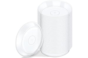 GREANER Plant Saucers for Indoors, 30 Packs Durable Plastic Plant Trays for Pots, Clear Plastic Flower Plant Pot Saucer for I