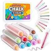 Dustless Chalk for Kids with Holder,12 Colored Washable Sidewalk Chalk Bulk | Protective Box, Mess-Free Drawing Writing on Chalkboards Papers Sidewalks Outdoor Toys, Perfect for Toddlers Boys Girls Kids
