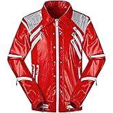 Personalize custom Men's Red Leather Jacket Motorcycle Jackets Rock Music Stage Performance Coat Helloween Costume