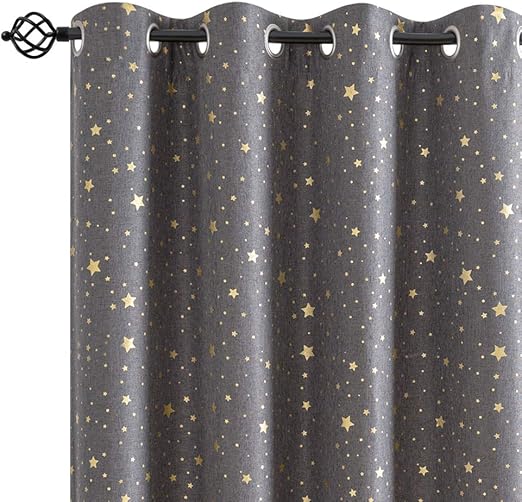 Amazon Com Jinchan Shiny Star Drapes For Baby Nursery Gold On