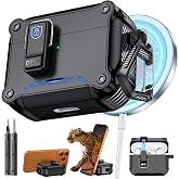Inesore for AirPods Pro 3 Case with Secure Lock (Black) | Phone Stand Design,Compatible with MagSafe,Automatic Snap Switch Secure Cover with Cleaner Kit &amp; Keychain