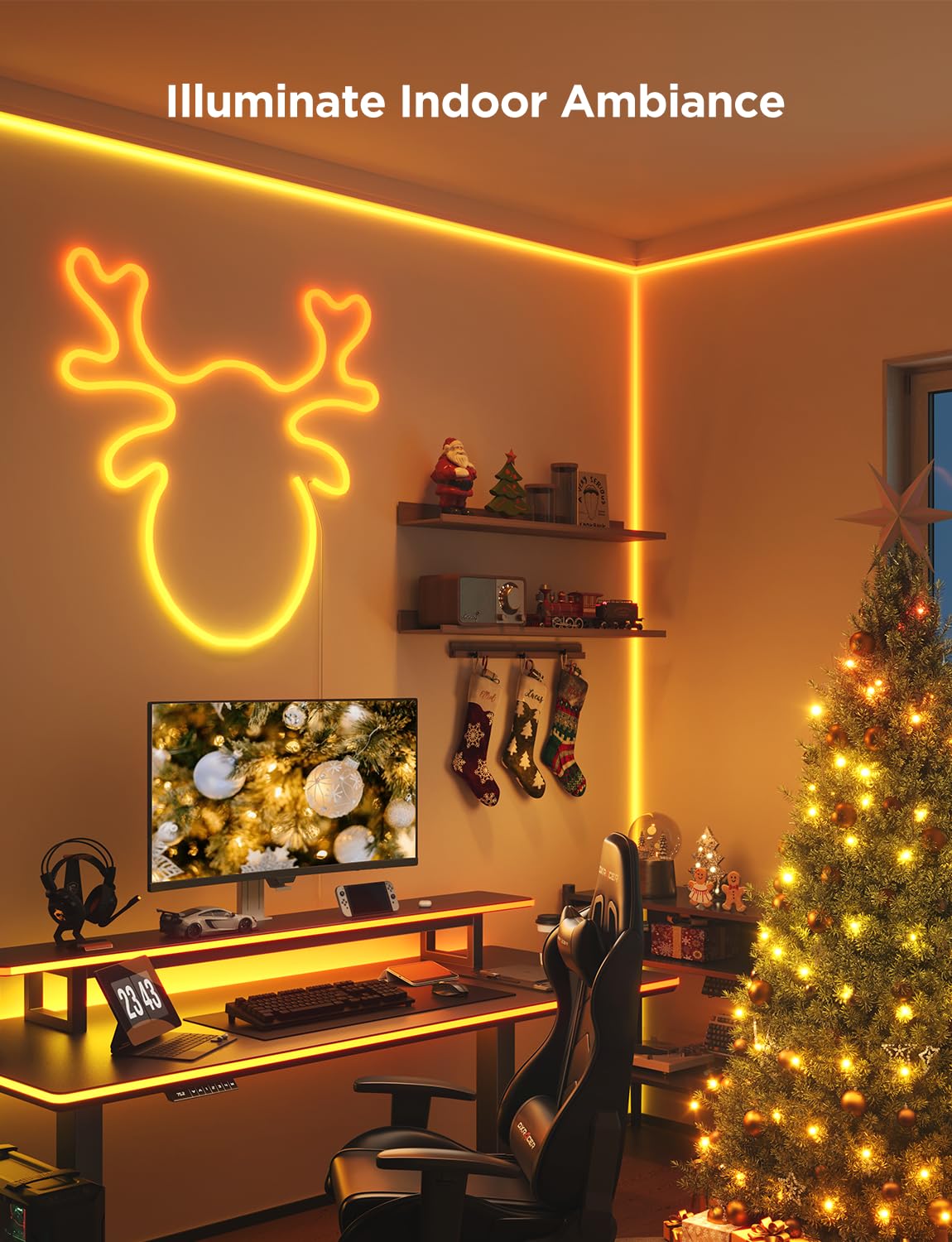 Govee RGBIC Neon Lights, LED Smart Neon Rope Light 2 Works with Matter, Alexa, Google Assistant, Custom DIY Neon Strip Lights for Bedroom and Wall Decor, Softer Material, 16.4ft, White