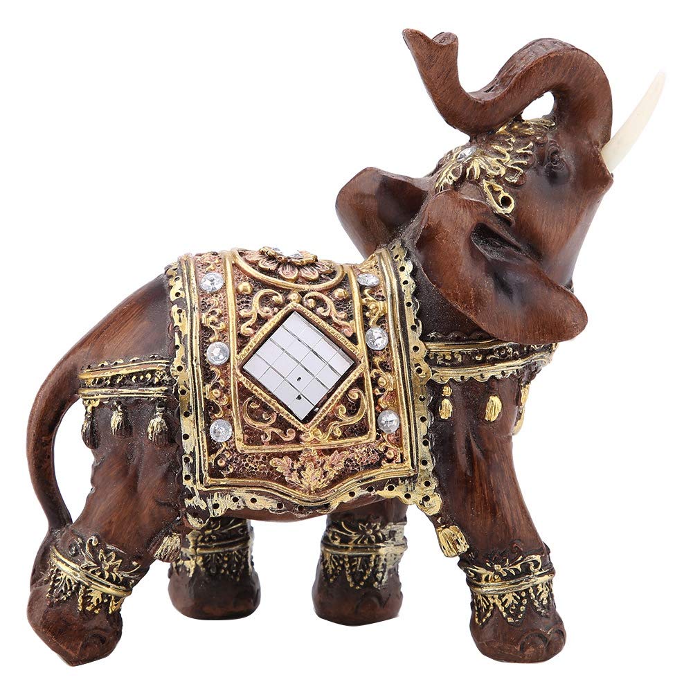 Elephant Statue, Lucky Feng Shui Resin Elephant Ornament, Wealth Figurine for Home Office Decoration, Birthday Gift, Housewarming Gift