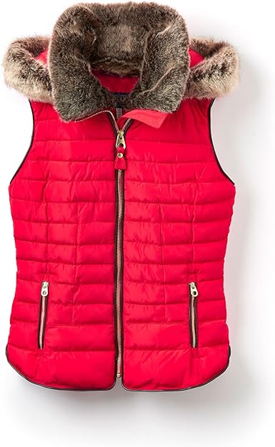 ladies fur hood gilet