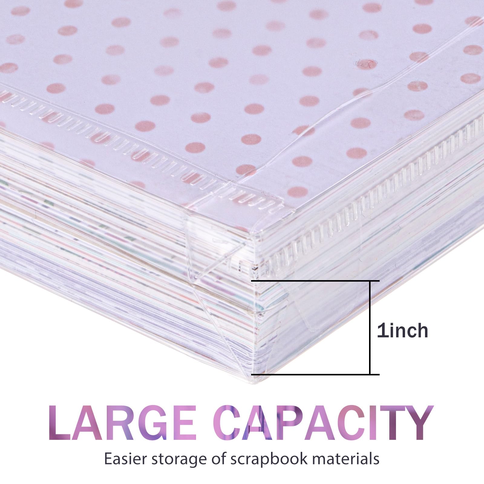 Henoyso 24 Pcs 12 x 12 Scrapbook Paper Storage Organizer Top Loading Plastic Craft Paper Holder Storage Organization for Holding Scrapbook Vinyl Files Photos, Clear