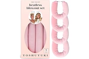 YOSHUYUKI Grande Heatless Curls Overnight Rods No Heat Hair Curlers to Sleep Jumbo Foam Large Hair Rollers for Long Short Hair Heatless Curling Rod Set with Satin Wrap for Sleeping Pink