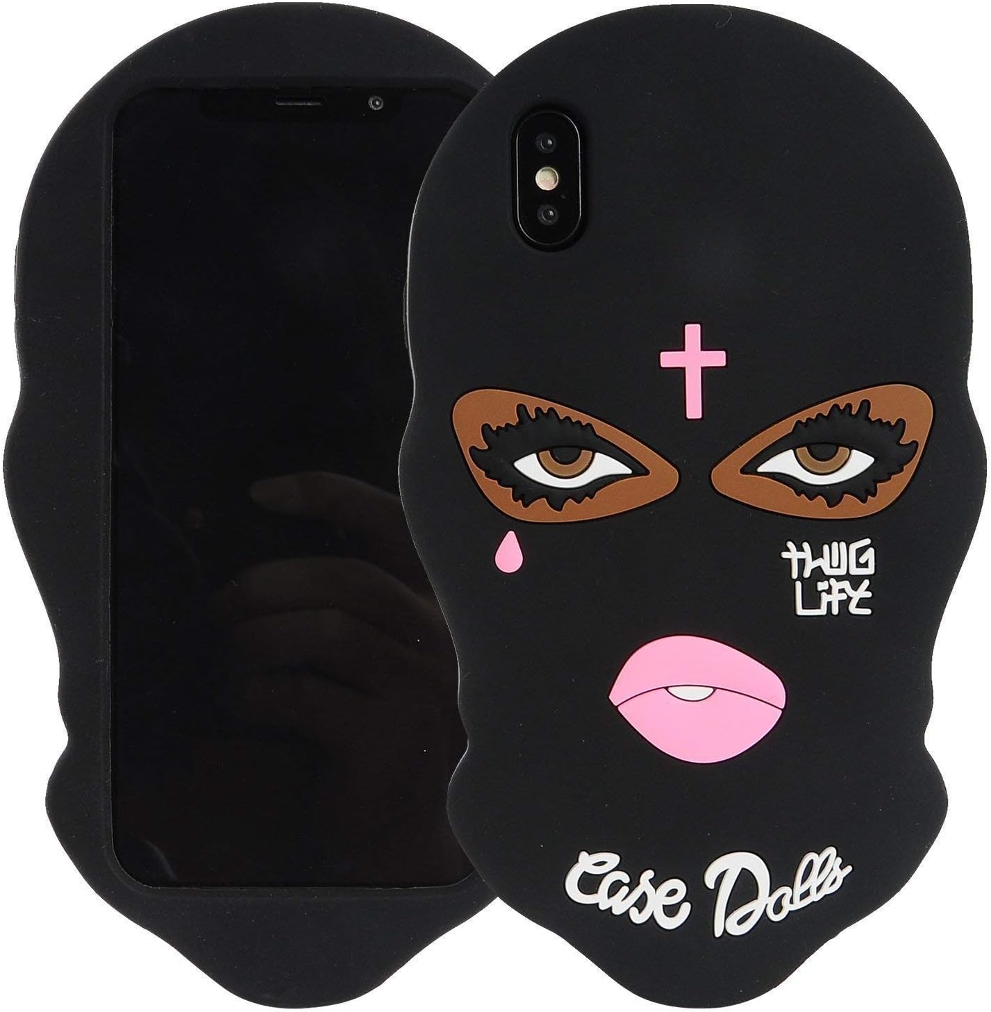 Amazon Com Iphone Xs Max Case Awsaccy Tm Thug Life 3d Cute Unique Cartoon Big Eyes Woman Face Masked Teared Girl Jesus Christian Cross Coque Soft Silicone Gel Case Cover For Apple Iphone Xs