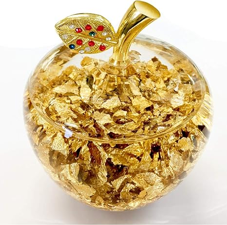 Amazon 風水 置き物 リンゴ ゴールド 玄関 置物 金箔 アップル 幸運 ヒーリング ハーバリウム インテリア オンライン通販