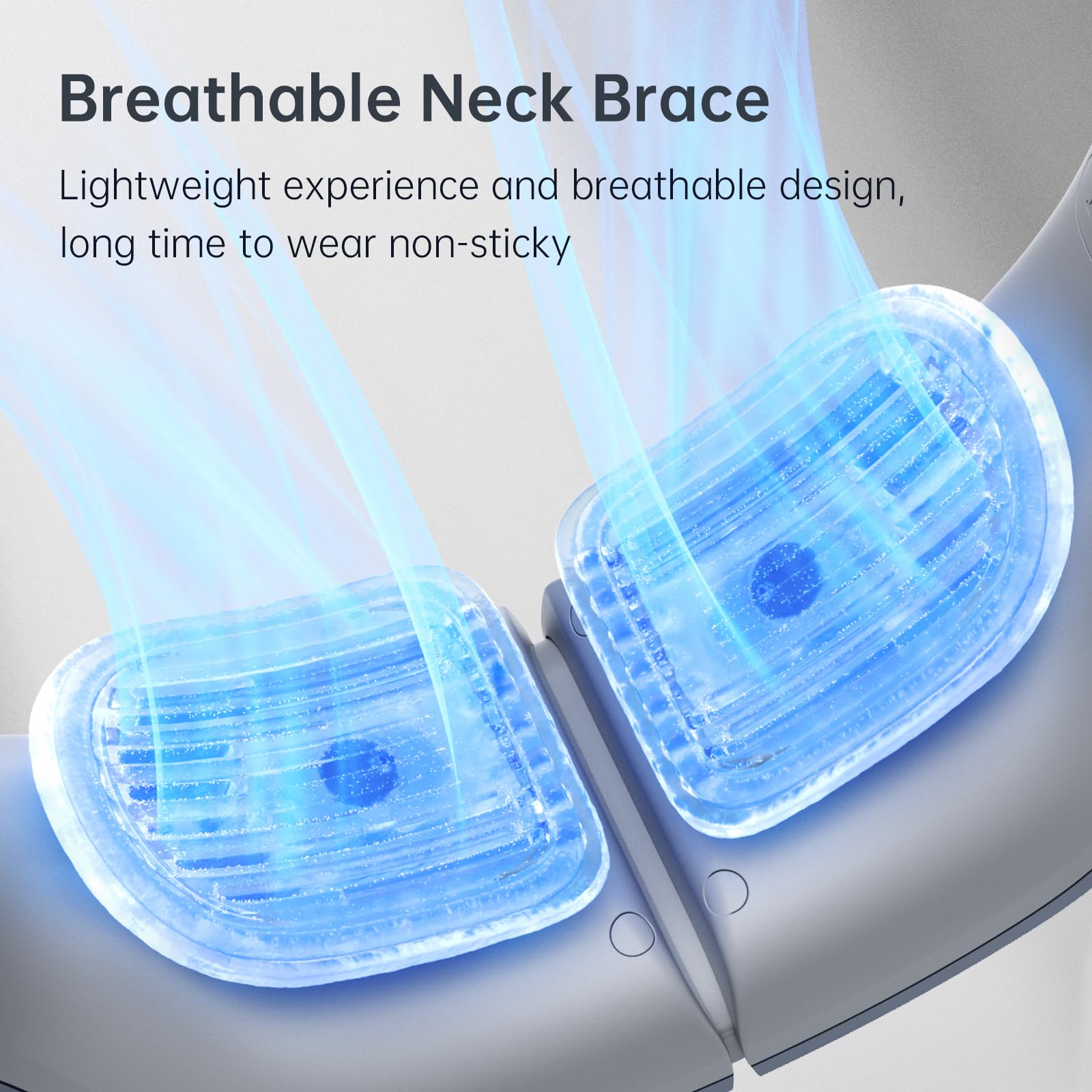 JISULIFE Portable Neck Fan, Upgraded 100 Speeds Personal Bladeless Fan Wearable with Neck Brace, LED Display, 5000mAh Rechargeable Battery Operated, Gifts for Women Men-Grey