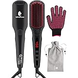 2 in 1 ptc heating ionic hair straightener brush