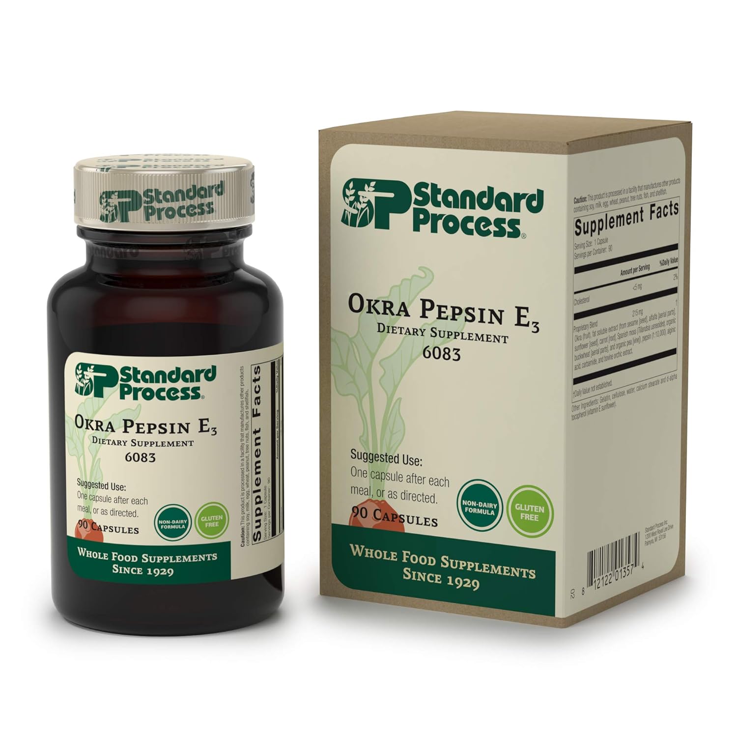 Standard Process Okra Pepsin E3 Intestinal Function Support