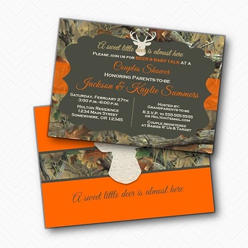 camo baby shower invitations