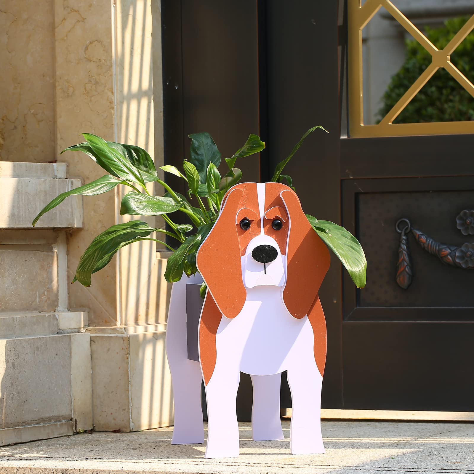 Gochoi Small Beagle Dog Flower Pot Gifts Plant Pot PVC Rectangular Flower Pots Animal for Plant Pot Indoor Garden Succulent Planters S Beagle