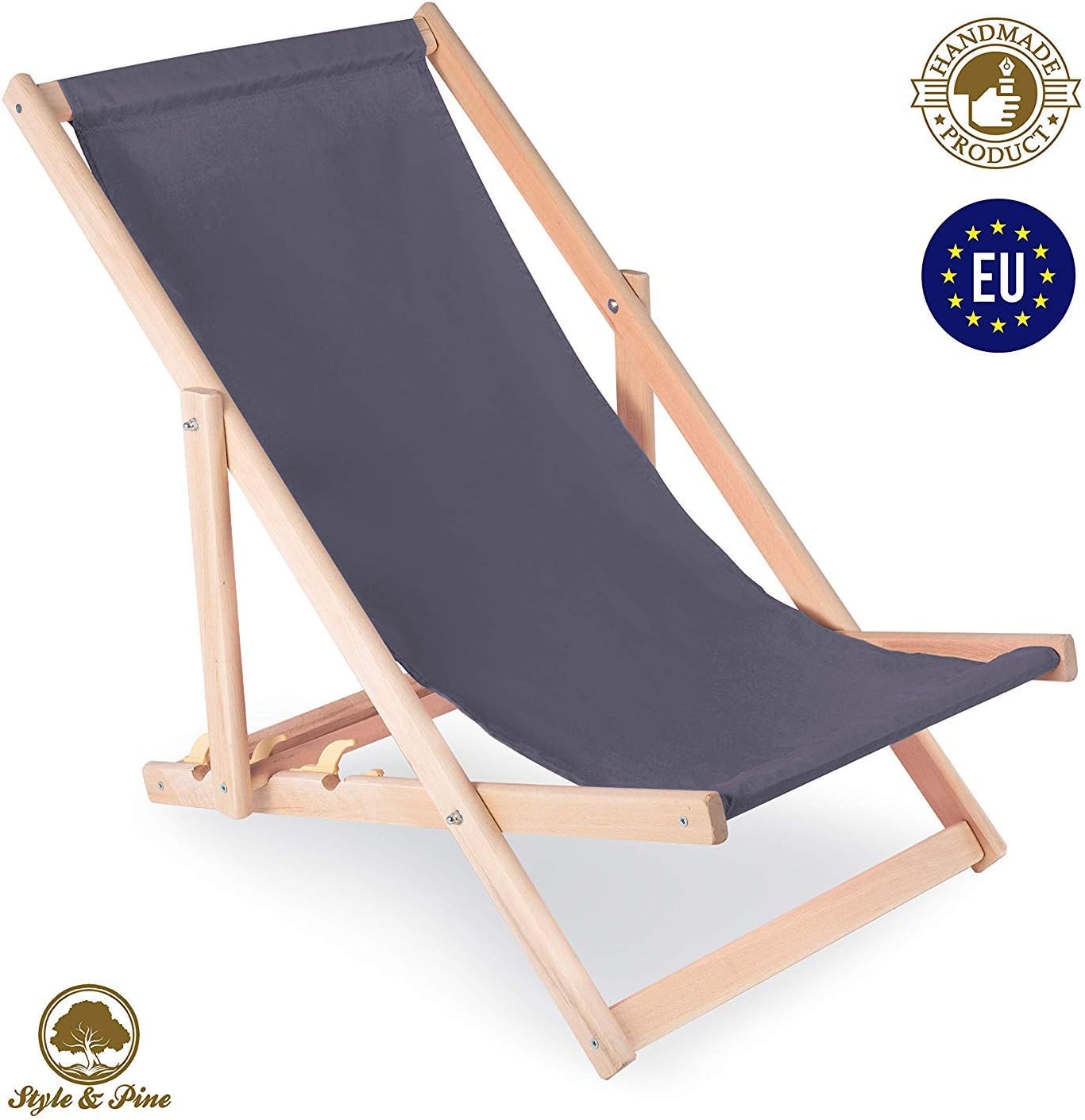 Amazinggirl Chaise longue pliable en bois pour jardin, balcon, jardin