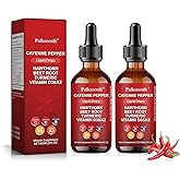 Palksoosth Velestoff Cayenne Pepper Drops, Cayenne Pepper Extract Liquid Drops with Hawthorn Beet Root Turmeric Curcumin, Vitamin K2 & D3 Support for Vascu Blood Flow - 2 Bottles(60ml)