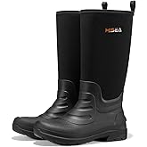 HISEA Men's Neoprene Rubber Rain Boots,Waterproof Insulated Hunting Fishing Mud Boots,Warm Boot with Comfortable Non-Slip Soles Suitable for Outdoor Garden Work