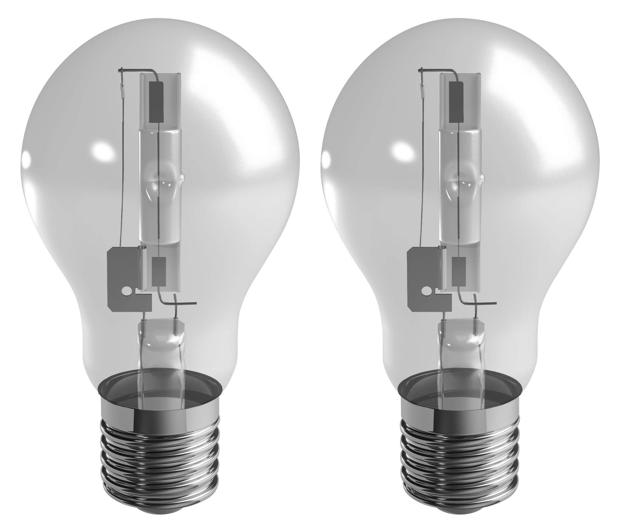 Duracell E27 100W A-Shape Eco Halogen Dimmable ES Edison Screw Light Bulb, Equivalent to 130W, 1800 Lumens (2 Bulbs)