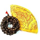 Lotus Seed Kamal Gatta Rosary Japa Mala 108 Beads Laxmi Prayer Hindu Meditation Japa Mala Chakra mala Necklace - Rosary Beads Om Chanting + Gomukhi Gaumukhi Japa Mala Bag