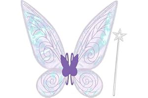 QUESCU Fairy Wings for Adults,Butterfly Wings for Girls,Angel Wings,Fairy Costume for Women Halloween Dress Up Party Favor (Purple)