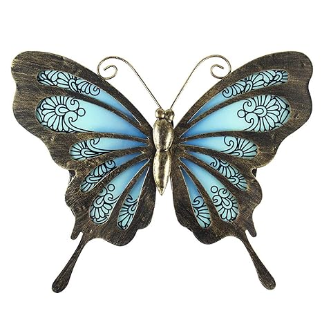 Liffy Metal Butterfly Wall Decor Outdoor Art Decorations Blue Dark
