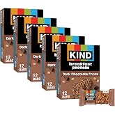 KIND Breakfast Protein Bars, Dark Chocolate Cocoa, Gluten Free, Low Sodium, Healthy Snacks, 8g Protein, 30 Count (30 Packs of 2 Bars)