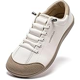 HOBIBEAR Leather Barefoot Shoes Lightweight Wide Toe Box Zero Drop Slip-on Shoes for Women