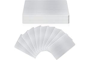 AOKLIT 50 pcs 304 Stainless Steel Metal Business Cards Blanks, 3.4 x 2.1 Inch Thickness 0.5 mm Sublimation Metal Card Laser E