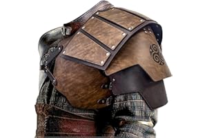 HiiFeuer Viking Faux Leather Single Pauldron Shoulder Armor, Retro Medieval Knight Shoulder Armor for LARP/Cosplay