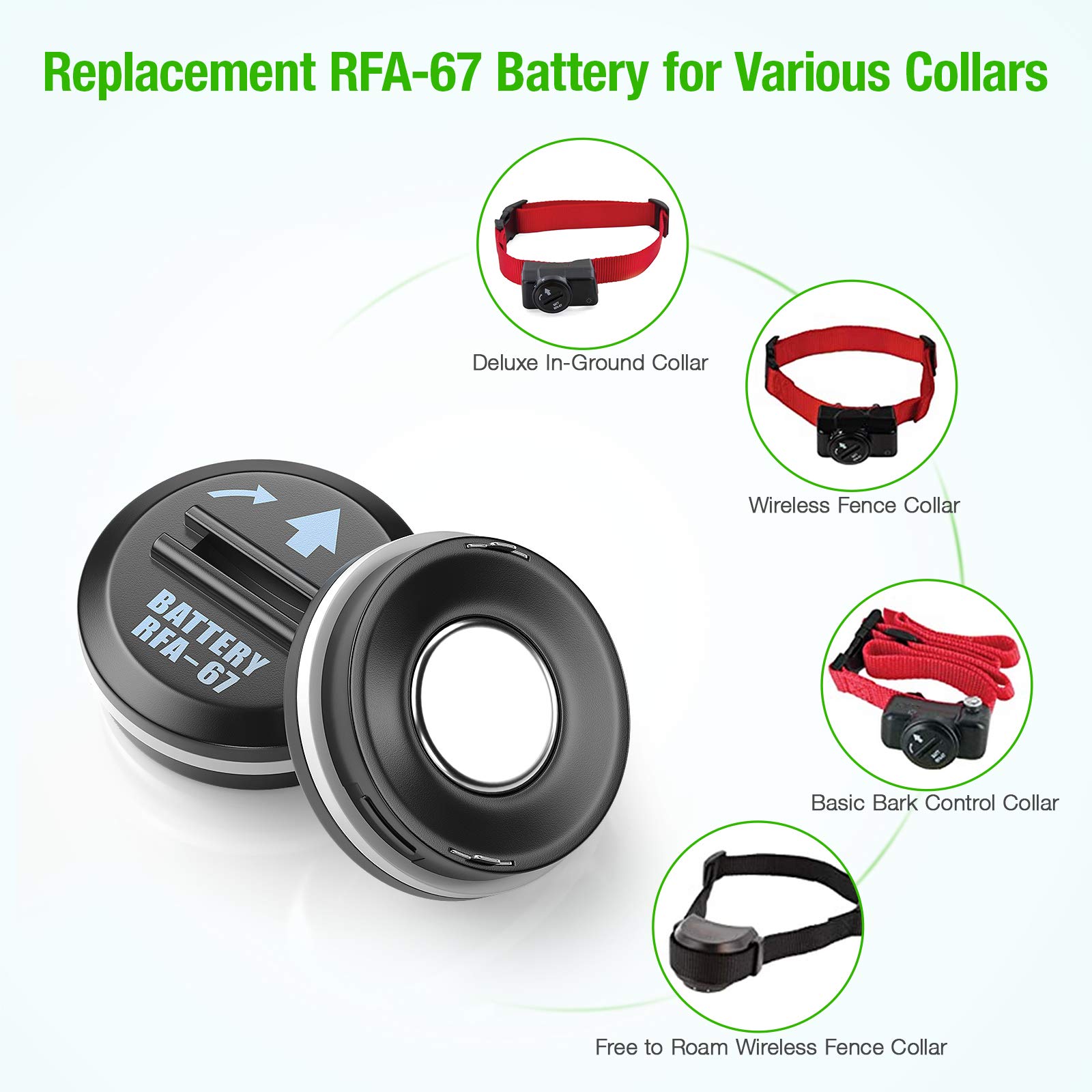 EBL RFA-67 RFA-67D-11 6 Volt Pet Collar Replacement Batteries 10 Pack, Ultra Long-Lasting & Waterproof Compatible with PetSafe 6V Lithium Battery Specific Dog Receiver Collars