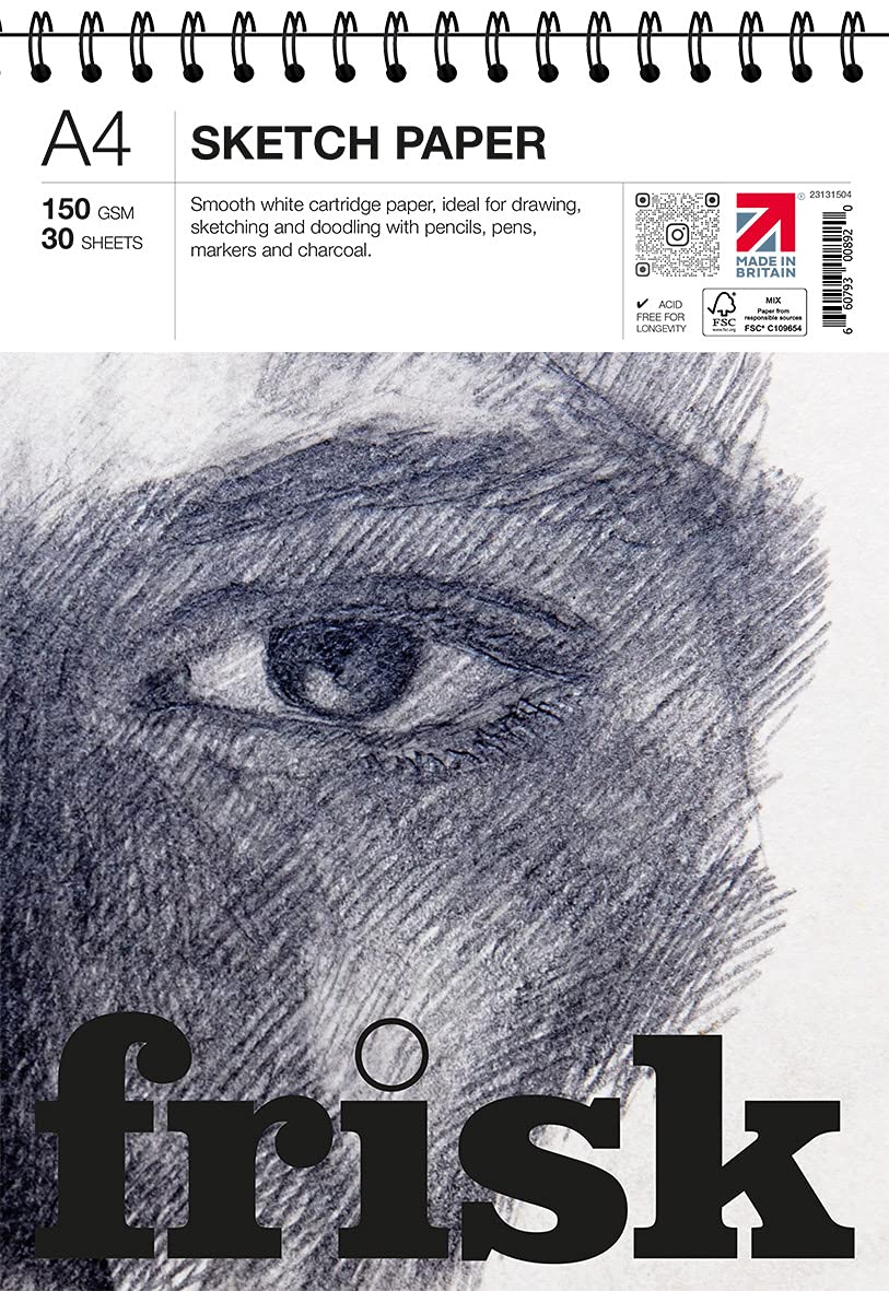 Frisk A4 Cartridge Sketch Paper Pad, White