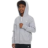 New Balance Boys Zip Up Hoodie – Full Zip Premium Cotton Blended Fleece Sweatshirt with Lined Hood, Comfortable Fit