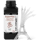 Superflex 3D Printer Resin, Softness 80A Simulating Flexible Rubber, Made in Korea by 3DMaterials (500g, Clear)