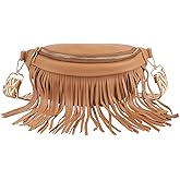 Women Faux Leather Tassel Fanny Pack Waist Bag Chest Bag Crossbody Shoulder Bag