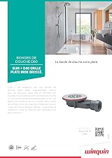 Wirquin SLIM+ Shower Drain Ø90mm Extra-Flat SMART Membrane Brushed Steel Grid view 8
