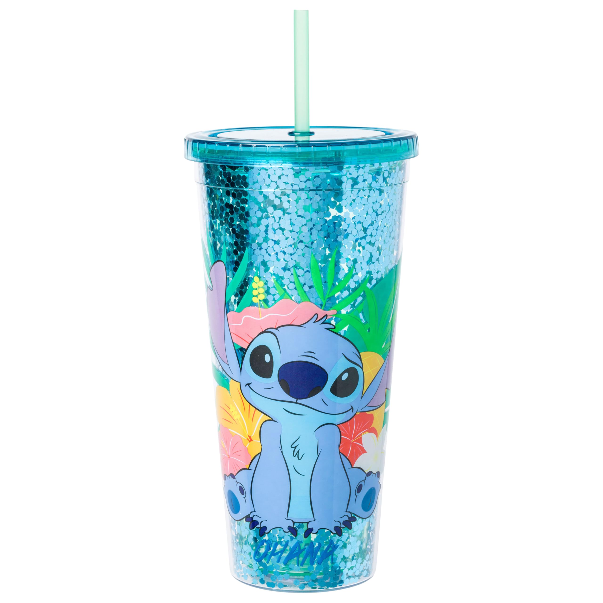 Disney Lilo & Stitch Ohana Carnival Cup with Lid and Straw | Holds 32 Ounces